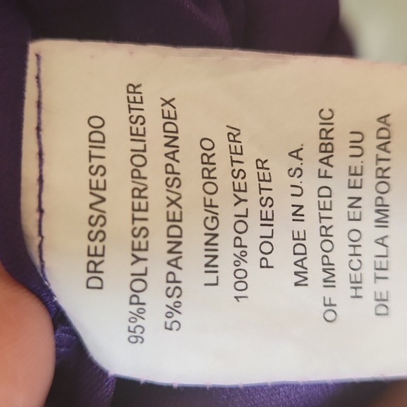 NWOT R&M Richards Women's Plum Purple Sleeveless Cut Out Ruched Dress Size 4P - Picture 11 of 13